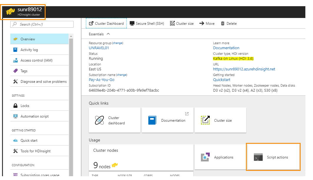 azure-cluster-overview-script-actions